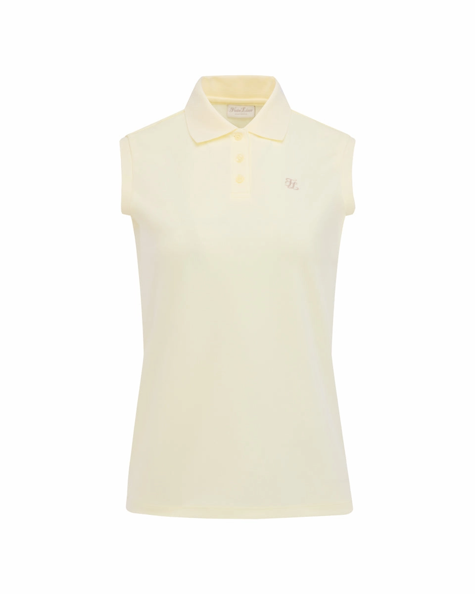 Fair Liar loose fit polo sleeveless t-shirt - Yellow NoRoll Hem Technology SleevelessOption