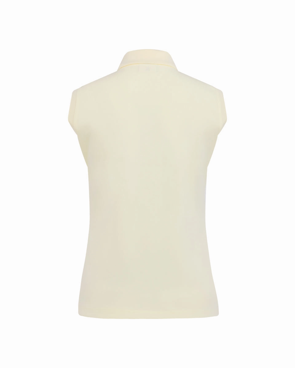 Bound Seam Finish Comfortable fit Fair Liar loose fit polo sleeveless t-shirt - Yellow