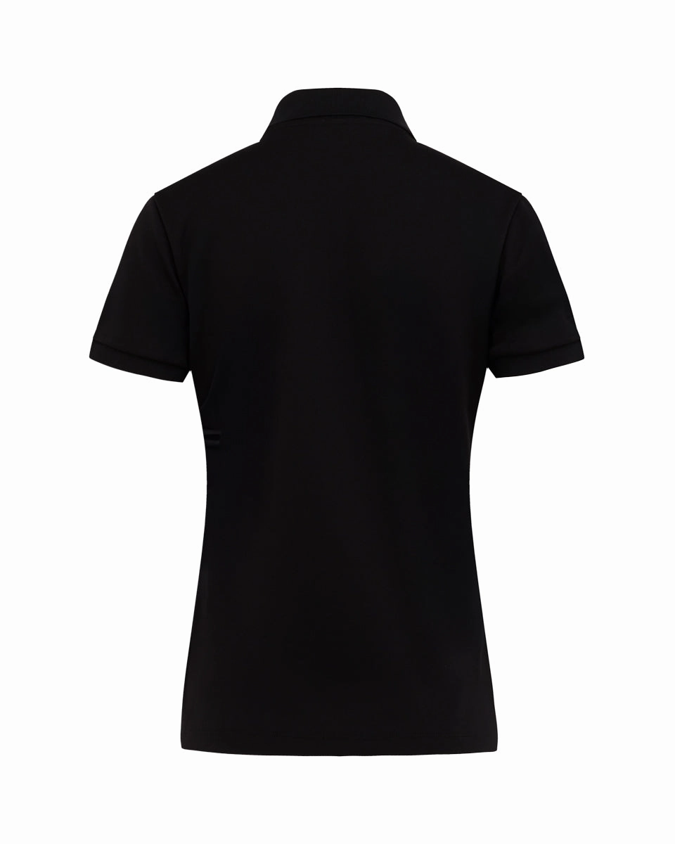 Double Chest Pocket Fair Liar loose fit polo t-shirt - Black
