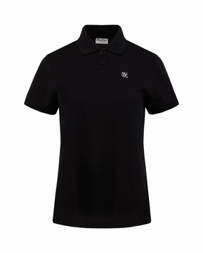 Rubberized grip AntiPilling Finish Fair Liar loose fit polo t-shirt - Black
