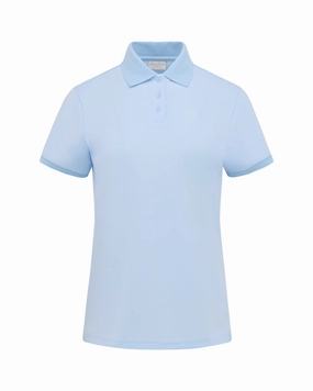 Fair Liar loose fit polo t-shirt - Light Blue Reinforced Hems