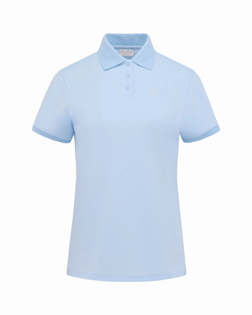 Fair Liar loose fit polo t-shirt - Light Blue Reinforced Hems