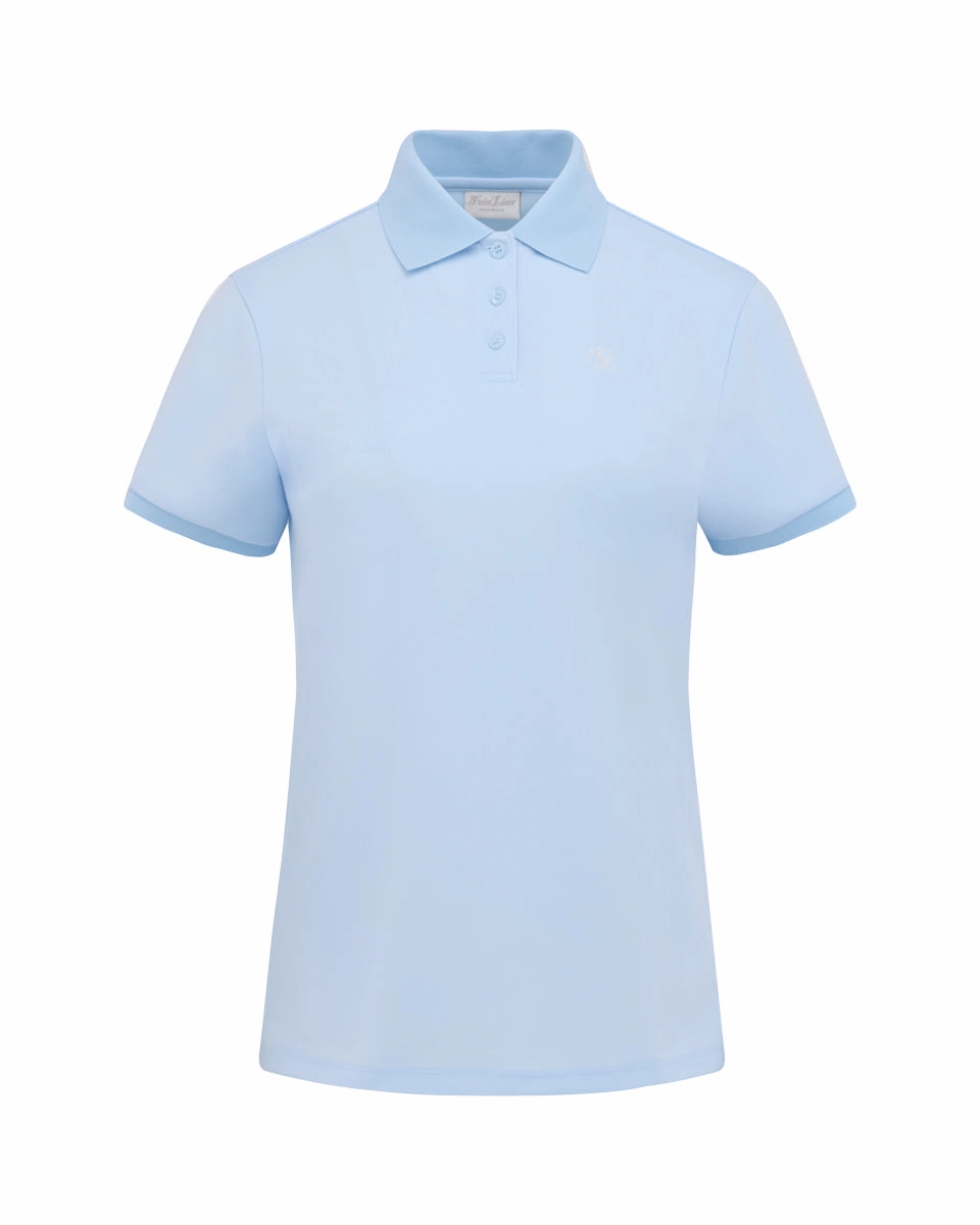 Fair Liar loose fit polo t-shirt - Light Blue OdorResistant Treatment FlexibleRibbing