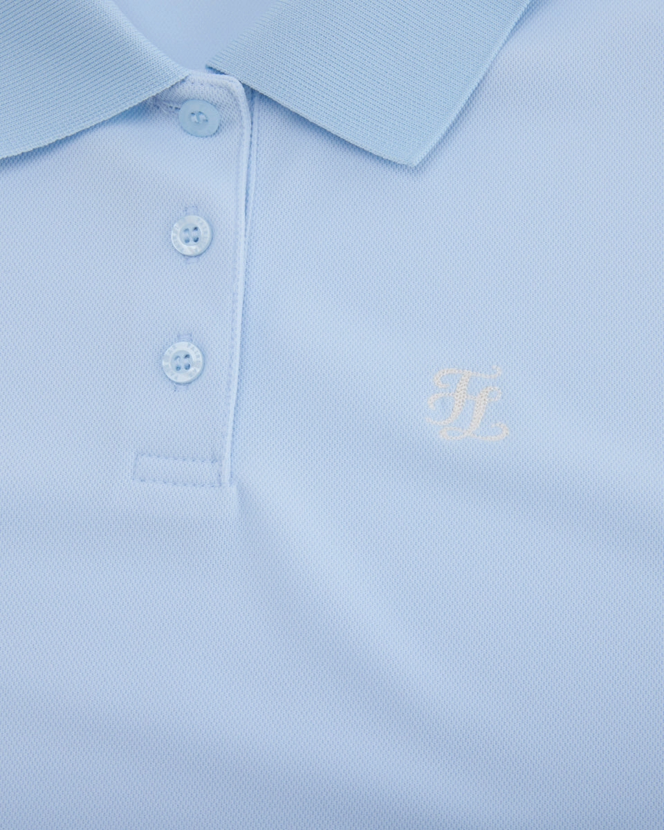 Fair Liar loose fit polo t-shirt - Light Blue MidweightJersey