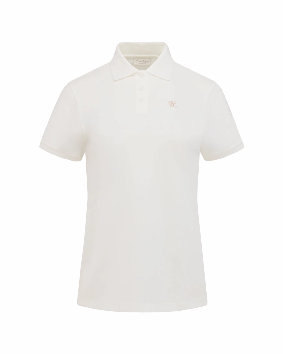 Fair Liar loose fit polo t-shirt - White Sustainable Textile Wrinkle Resistant Weave