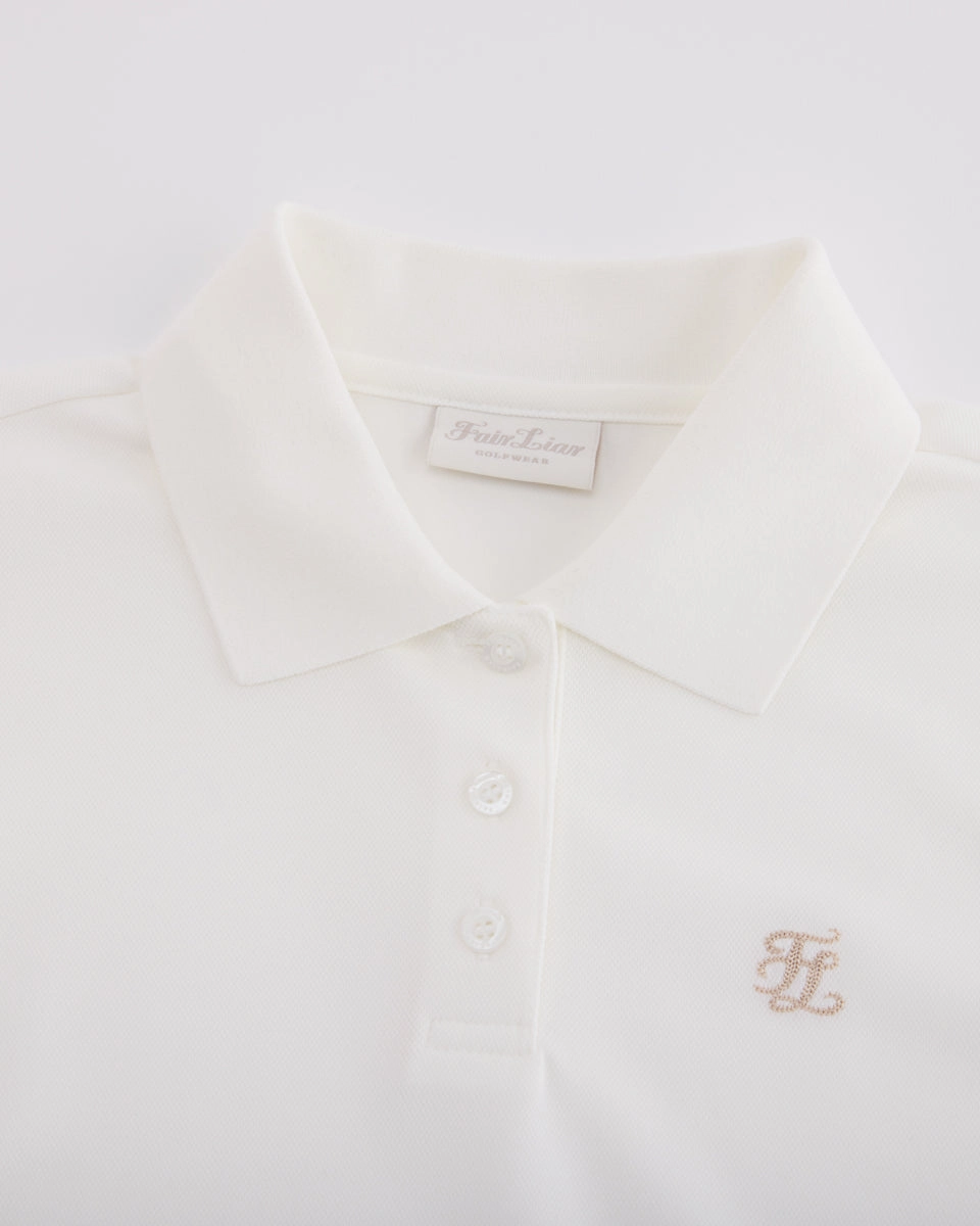 QuickRelease FlexibleRibbedTrims Fair Liar loose fit polo t-shirt - White