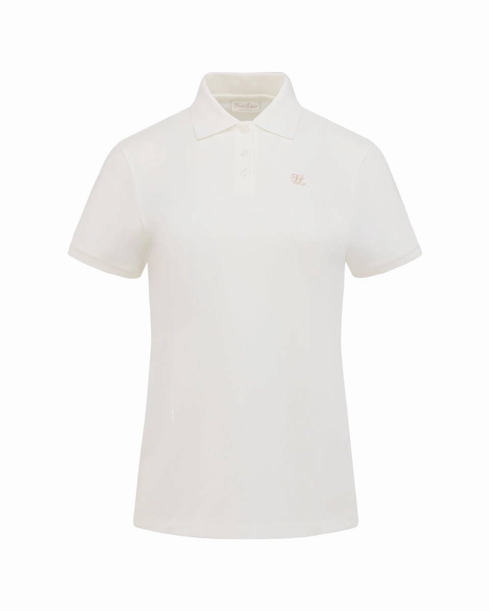 Soft Hoodie FlexibleKnit Fair Liar loose fit polo t-shirt - White