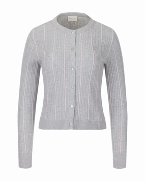 Elegant Cut Fair Liar Multi Color Cable cardigan - Grey