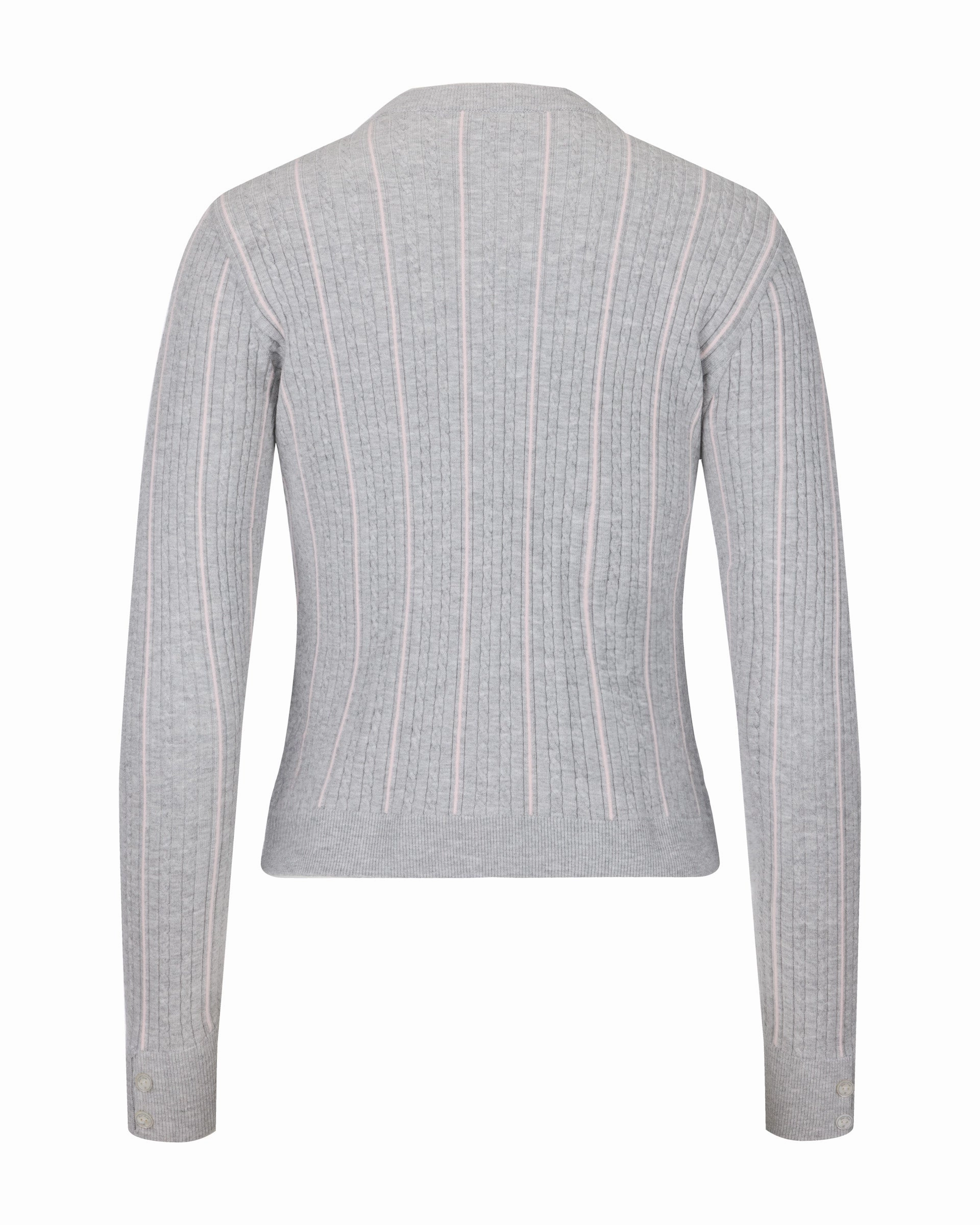 Fair Liar Multi Color Cable cardigan - Grey Anti Pilling Fabric