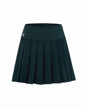 Classic Comfort Smooth Finish Fair Liar Performance Pleated Skirt - Dark green