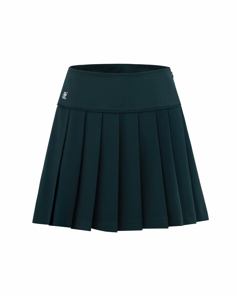 Classic Comfort Smooth Finish Fair Liar Performance Pleated Skirt - Dark green