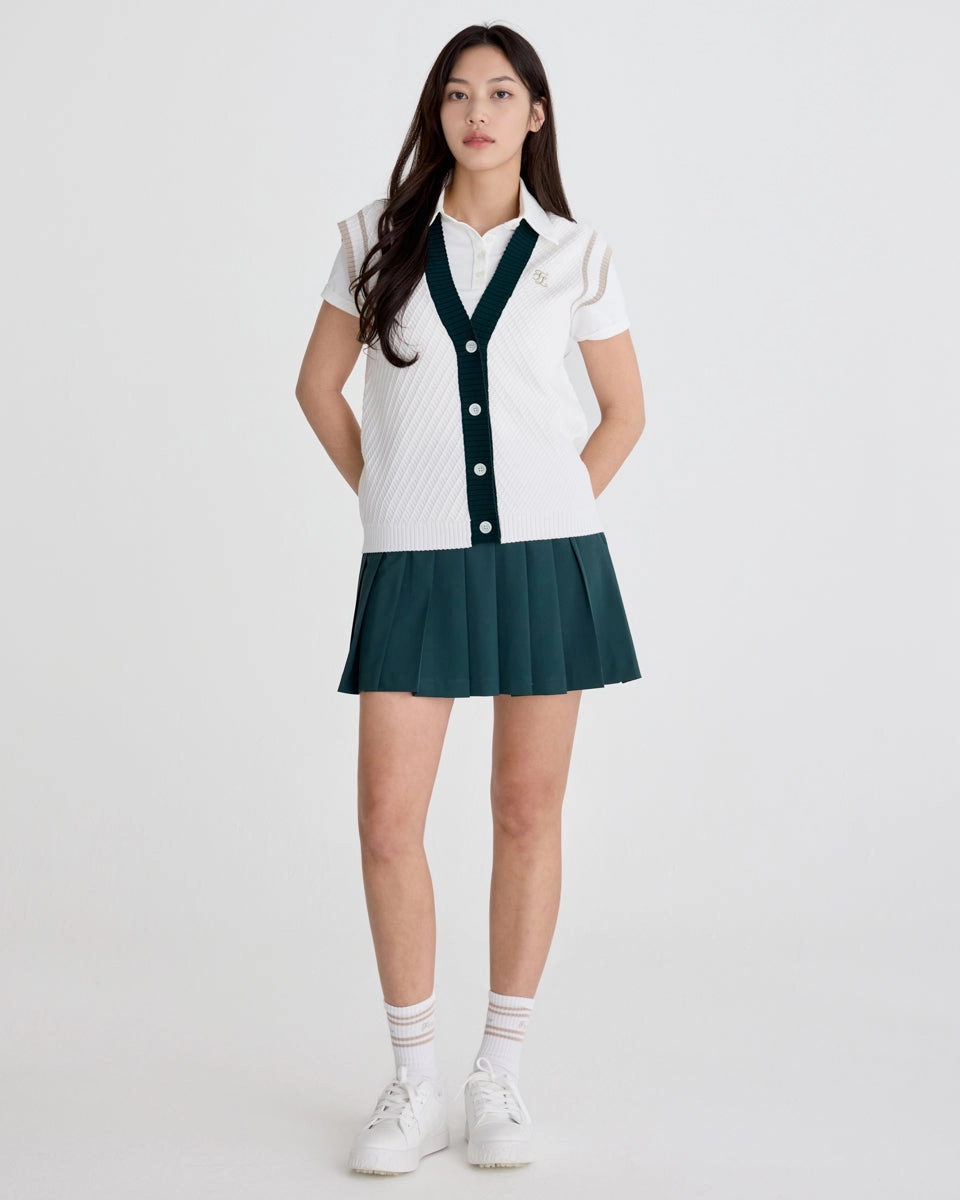 Low Rise Fair Liar Performance Pleated Skirt - Dark green