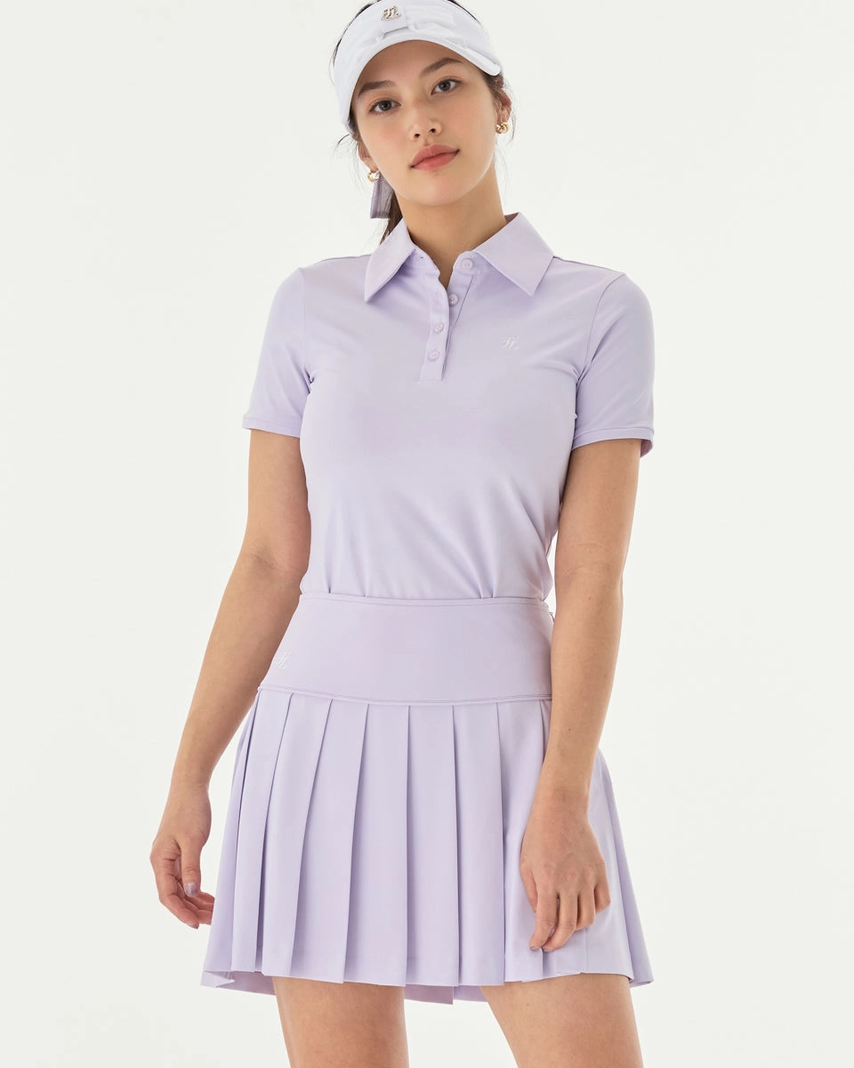 Fair Liar Performance Pleated Skirt - Lavender Curvy Fit Modern Tones