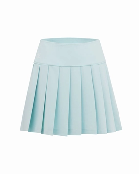 Fair Liar Performance Pleated Skirt - Mint Pull On Style Machine washable