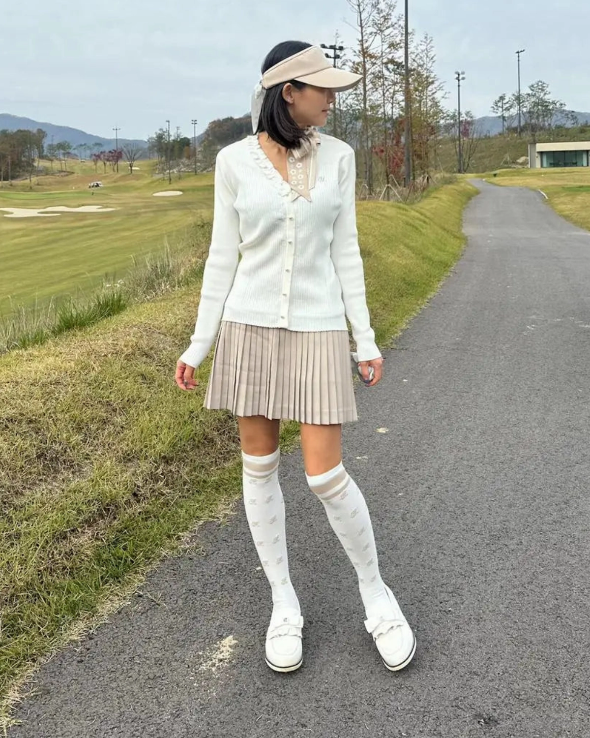 Fair Liar Rib Frill Cardigan - White Mesh Venting