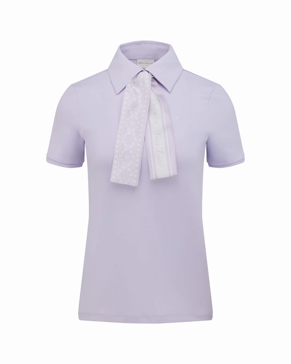 Multipurpose Design Fair Liar silk scarf set t-shirt - Lavender