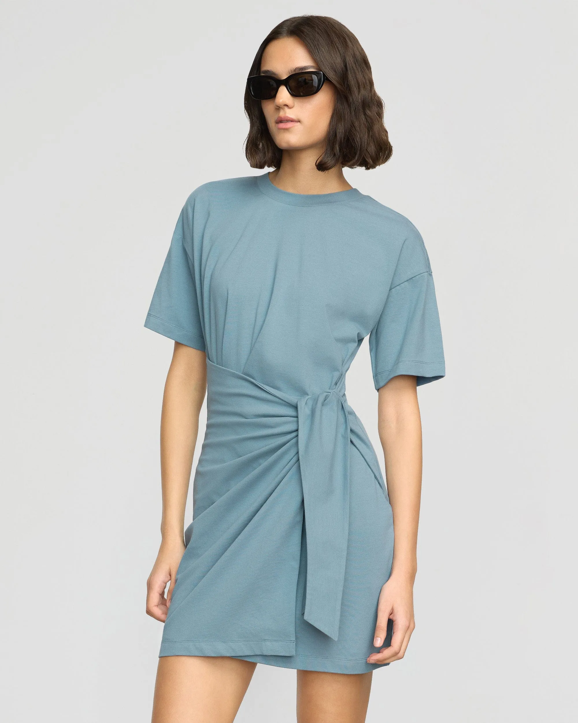 Fallon Organic Cotton T-Shirt Wrap Dress Breathable Feel Gentle Fit