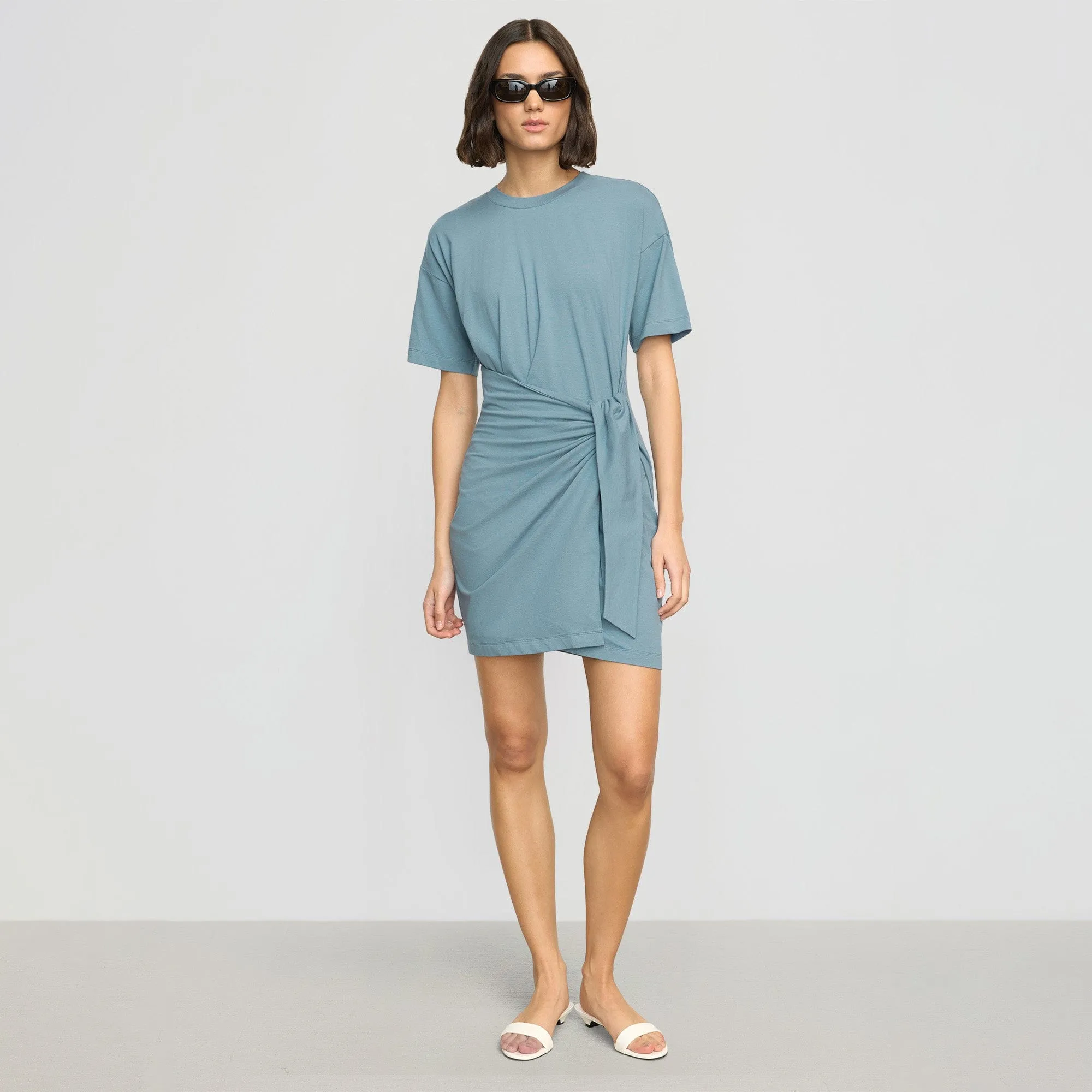 Holiday-Party Simplistic Mood Fallon Organic Cotton T-Shirt Wrap Dress