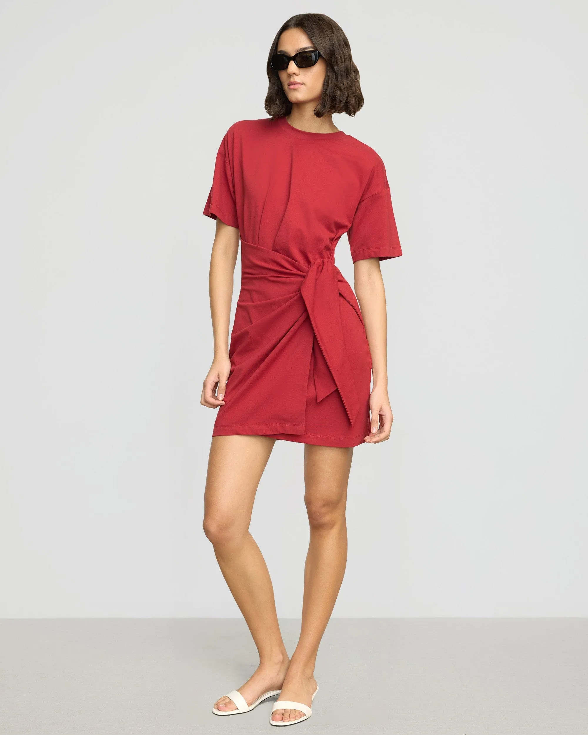 Sleeveless Cut Perfect Fit Fallon Organic Cotton T-Shirt Wrap Dress