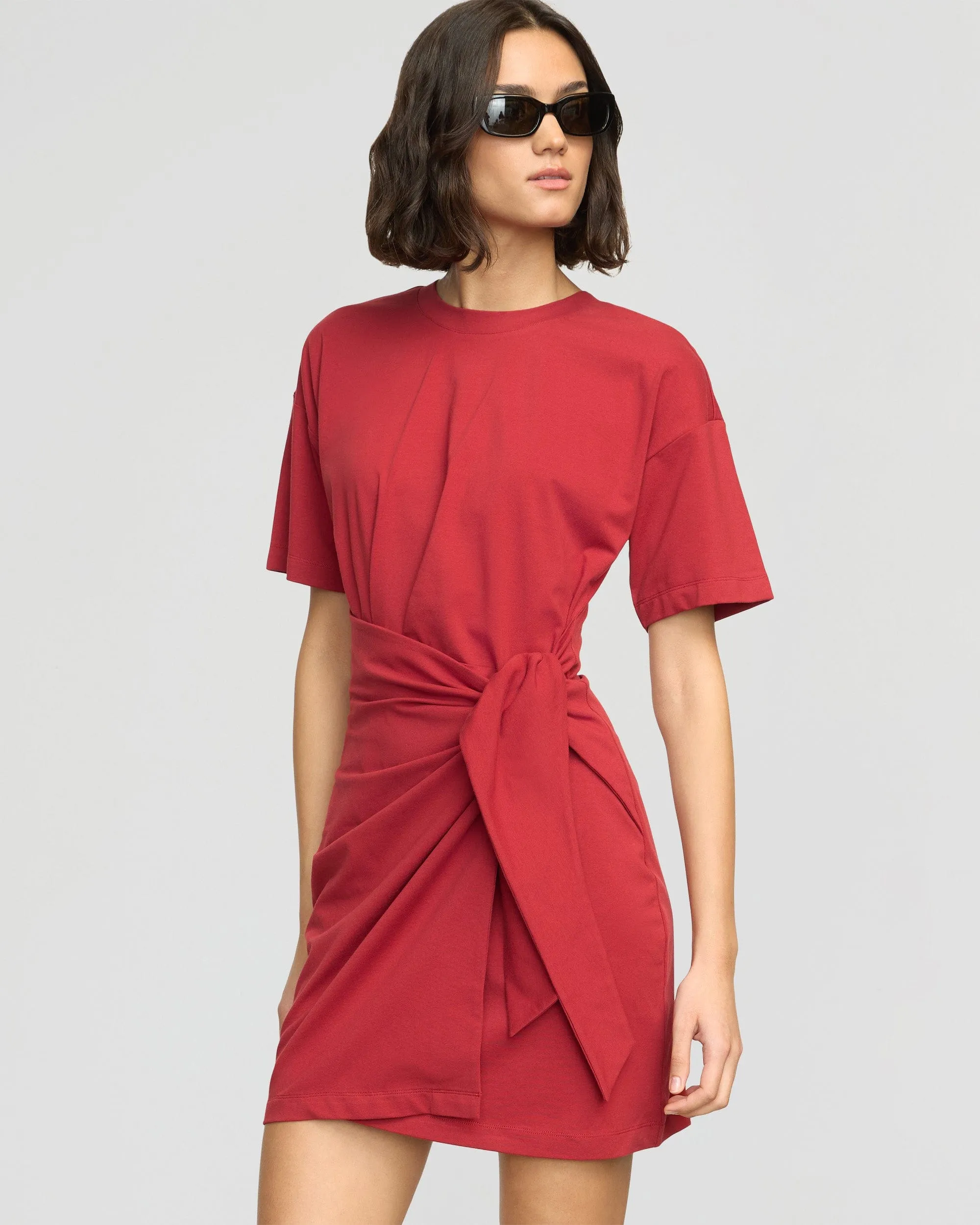 Fallon Organic Cotton T-Shirt Wrap Dress All Inclusive Fitted Look