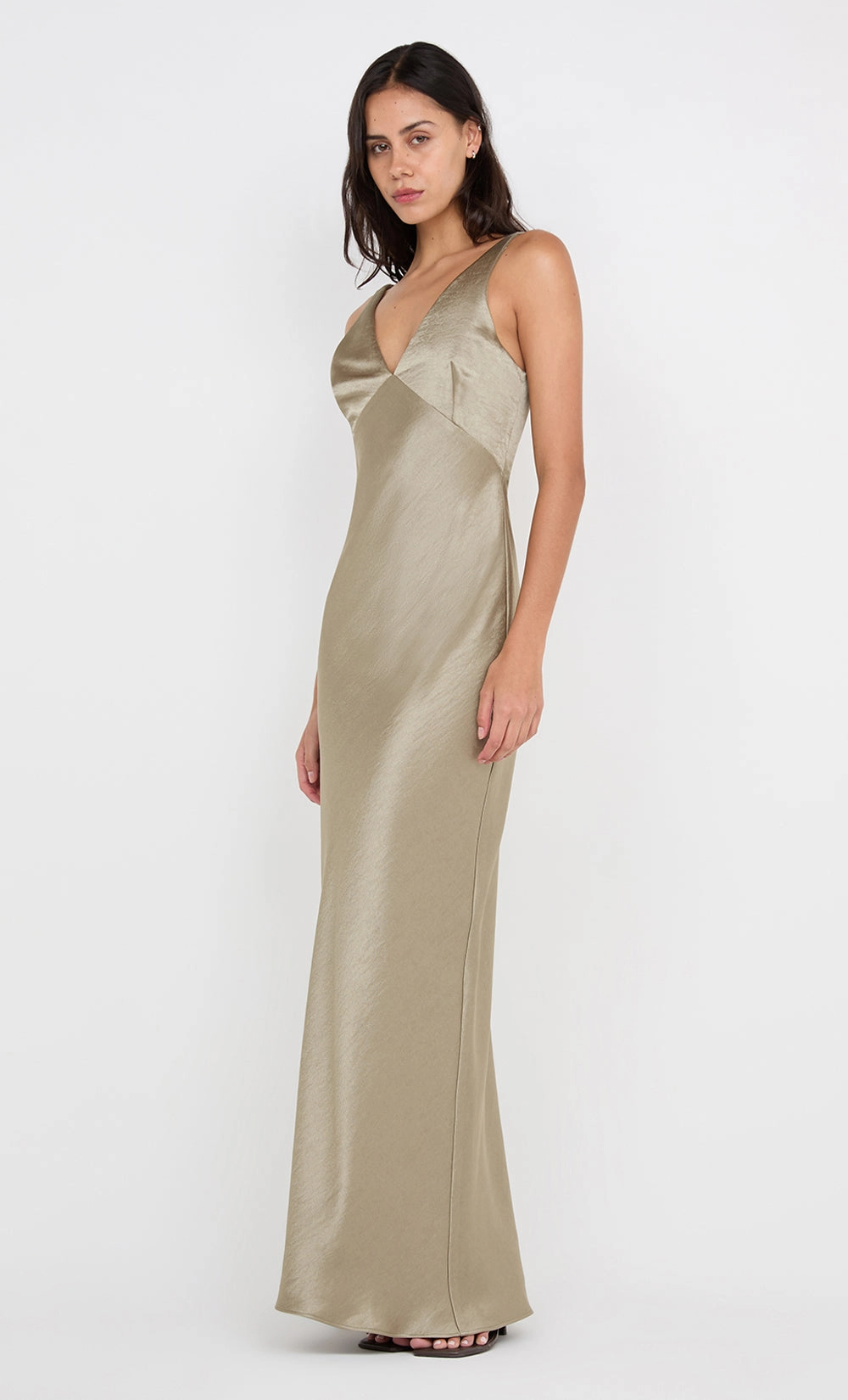 AUSTEN V NECK MAXI DRESS - SAGE Perfect Fit