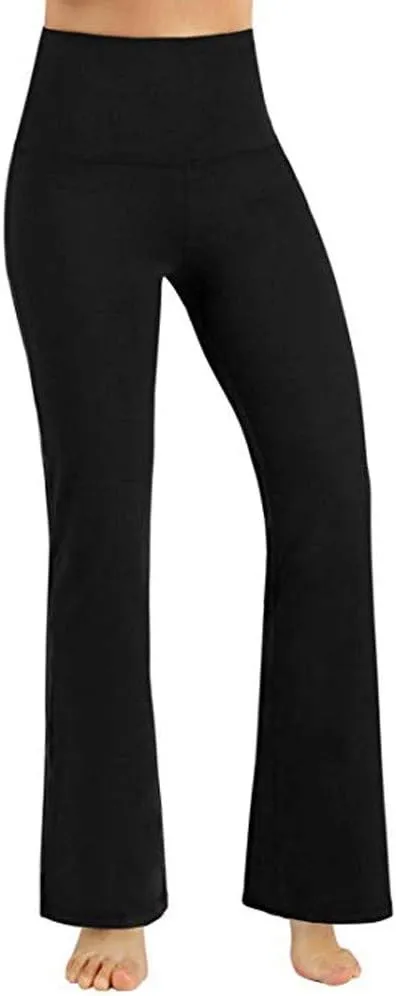 Fashion Tummy Control Yoga Pants Non See Through Tights High Waist Solid for Women Soft & Slim Flared Ultra Soft Sexy
