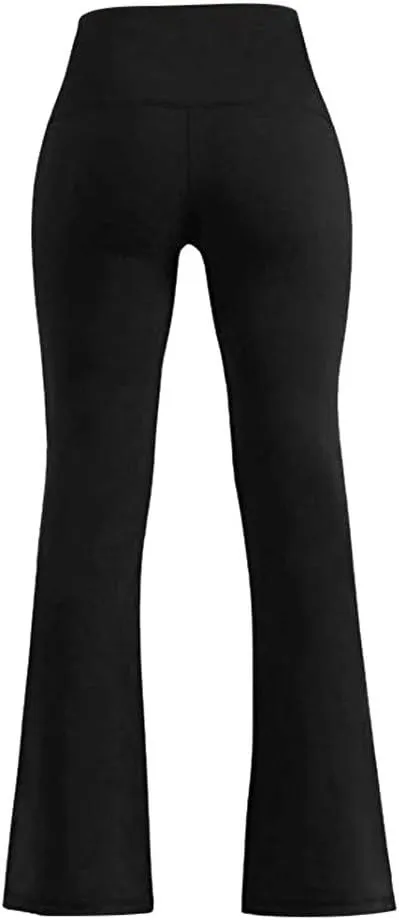 Fashion Tummy Control Yoga Pants Non See Through Tights High Waist Solid for Women Soft & Slim Flared Ultra Soft Sexy