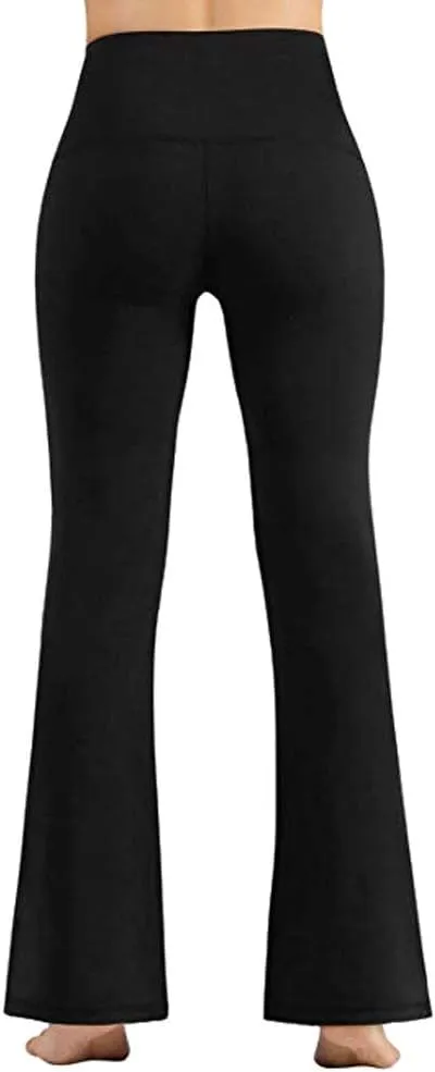 Fashion Tummy Control Yoga Pants Non See Through Tights High Waist Solid for Women Soft & Slim Flared Ultra Soft Sexy