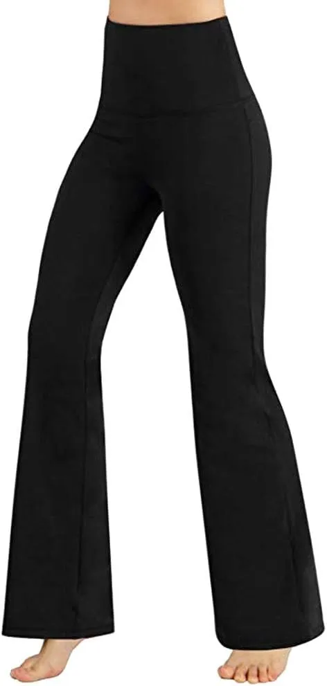 Fashion Tummy Control Yoga Pants Non See Through Tights High Waist Solid for Women Soft & Slim Flared Ultra Soft Sexy