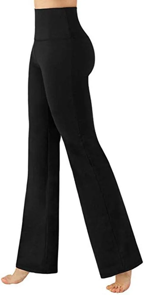 Fashion Tummy Control Yoga Pants Non See Through Tights High Waist Solid for Women Soft & Slim Flared Ultra Soft Sexy