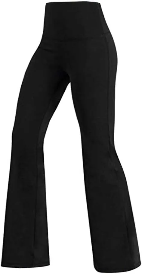 Fashion Tummy Control Yoga Pants Non See Through Tights High Waist Solid for Women Soft & Slim Flared Ultra Soft Sexy
