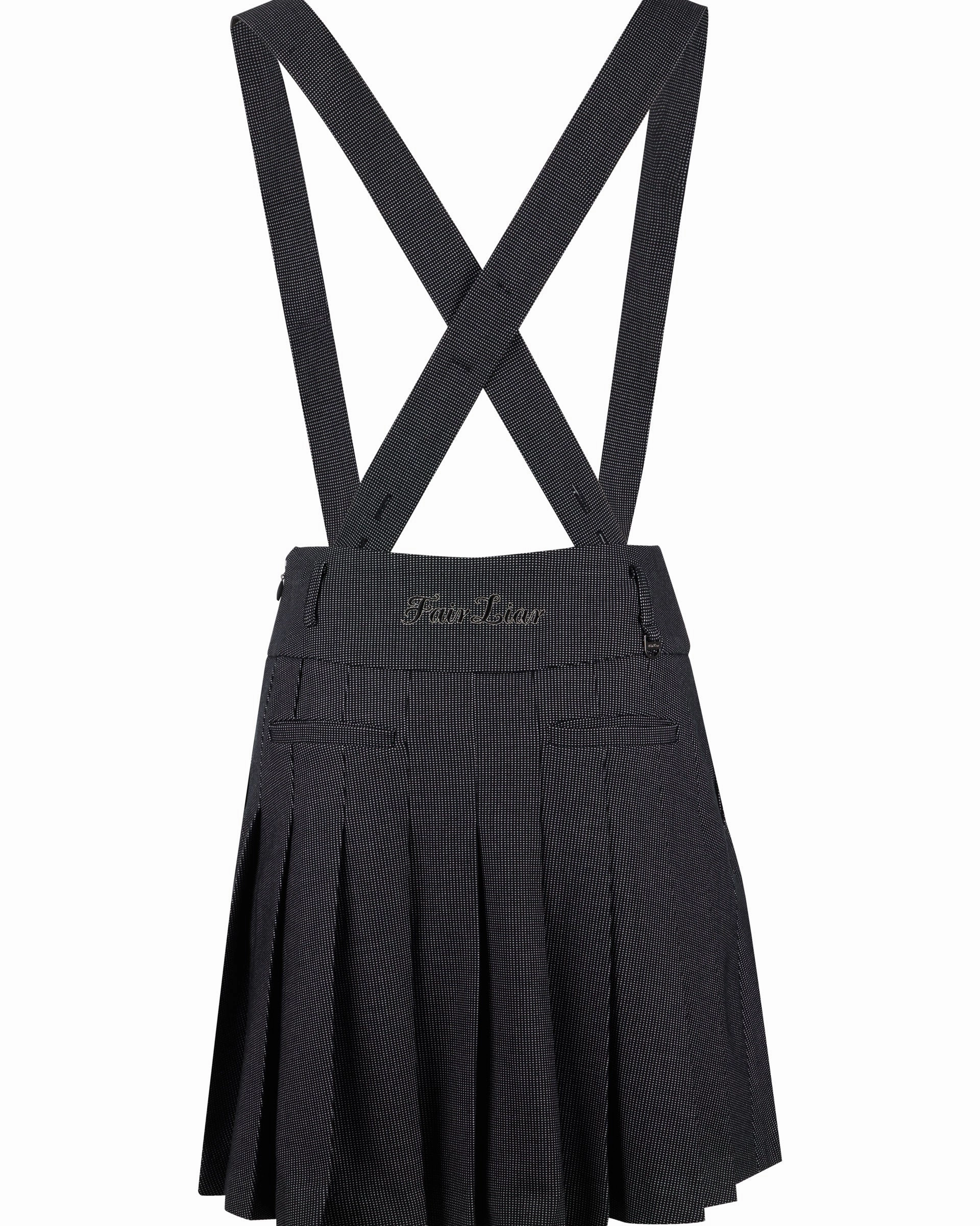 Contemporary Brand Classic Choice High waist overall pleated skirt - Black
