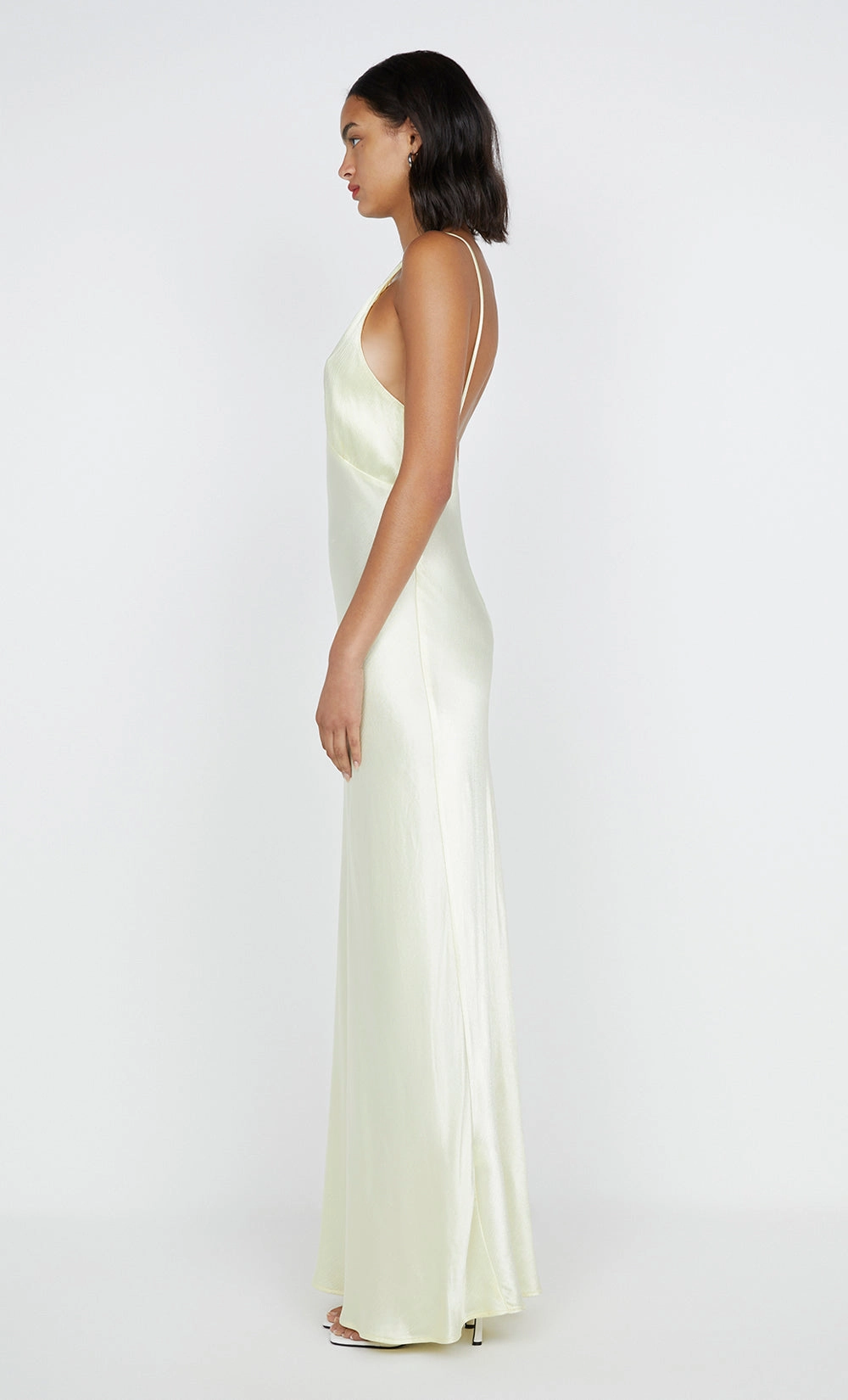 Cozy Base Subtle pattern MOON DANCE V MAXI DRESS - ICE YELLOW