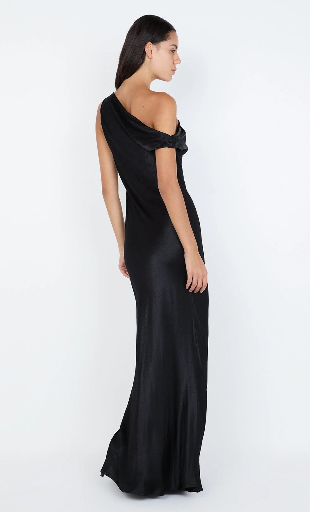 SOL ASYM DRESS - BLACK Oversized-Fit Feminine Tailoring