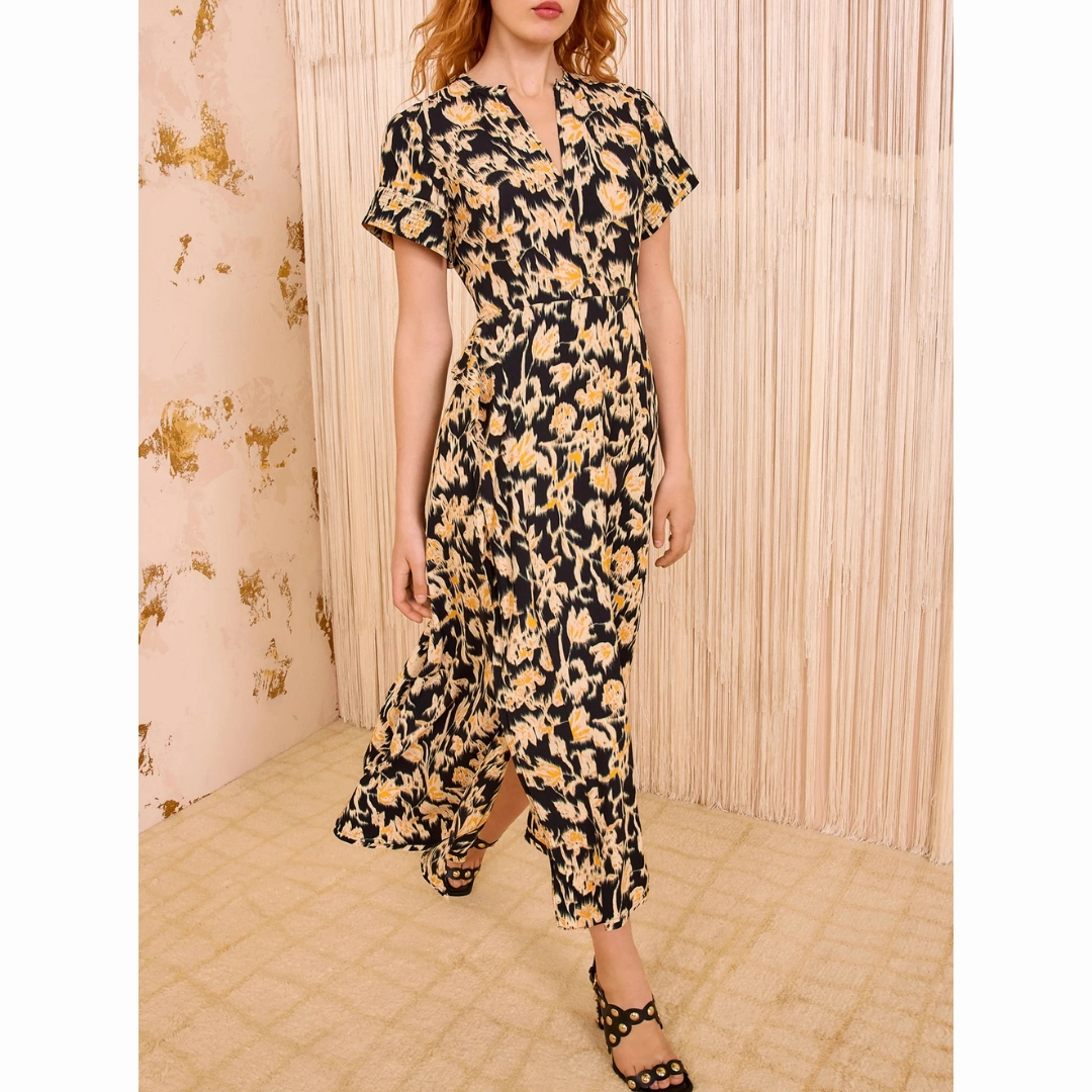 Nadya Midi Dress Bold-Color Beach Moment