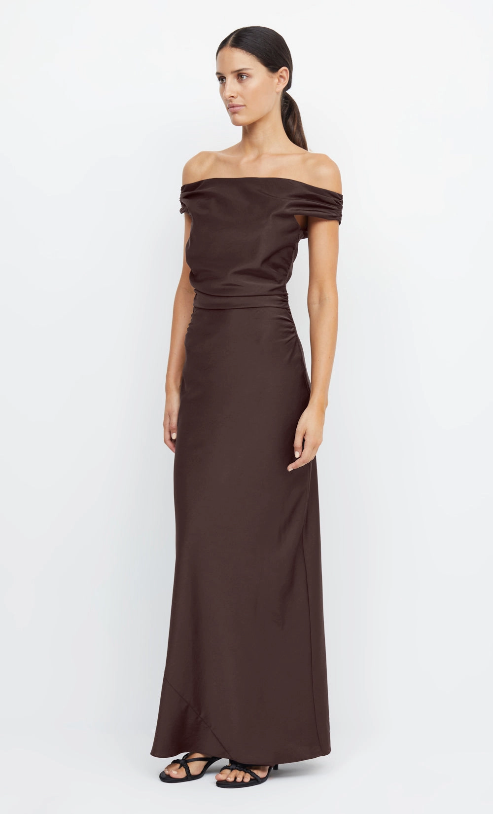 ETERNITY OFF SHOULDER MAXI - DARK CHOCOLATE Everyday Ready Casual Layers