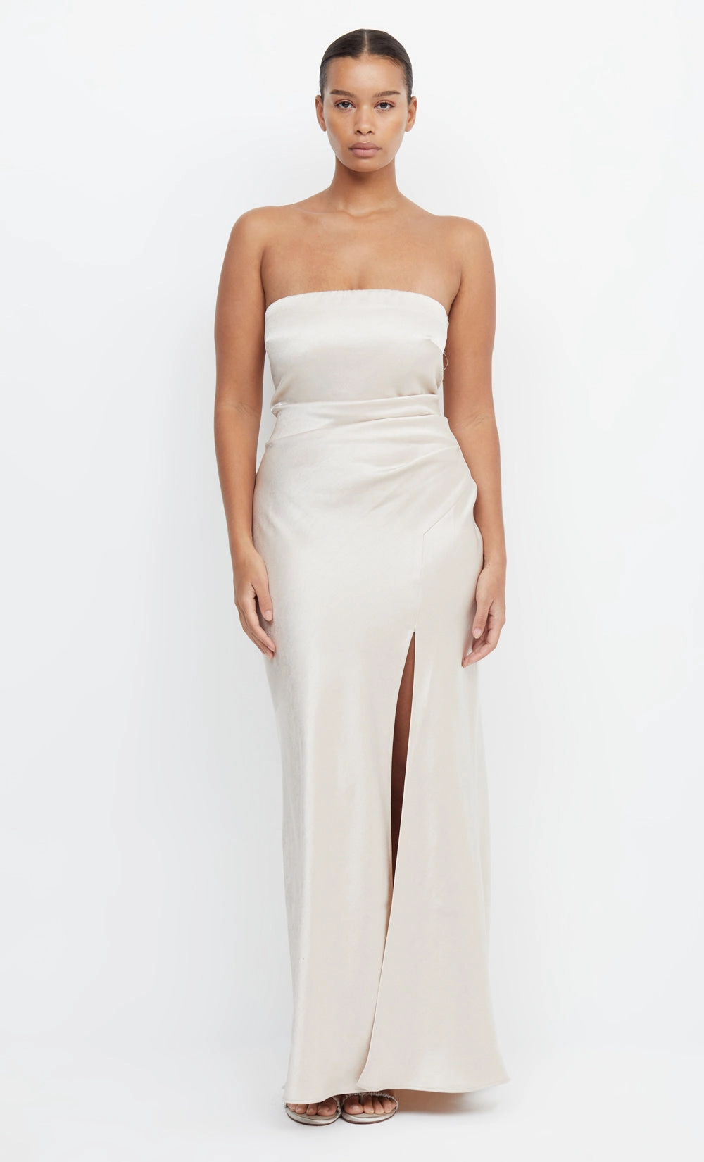THE DREAMER STRAPLESS DRESS - SAND Weekend Fresh Daywear Mood
