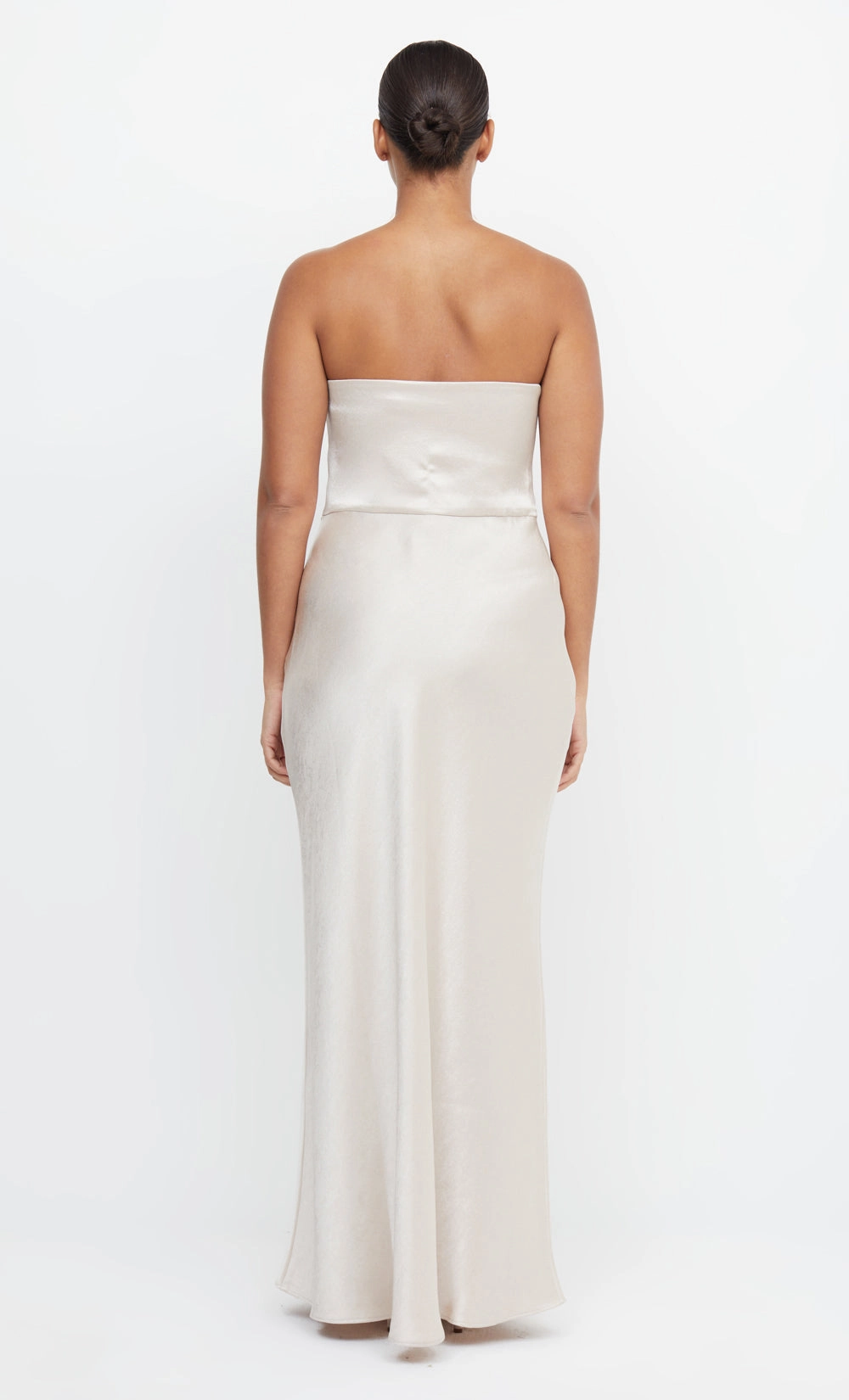 THE DREAMER STRAPLESS DRESS - SAND Refined Cut Fitted Neat