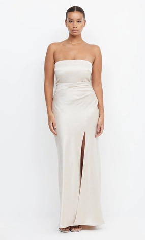 Grab Quick THE DREAMER STRAPLESS DRESS - SAND