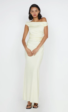 ETERNITY OFF SHOULDER MAXI - ICE YELLOW Smooth-Finish Art Soul