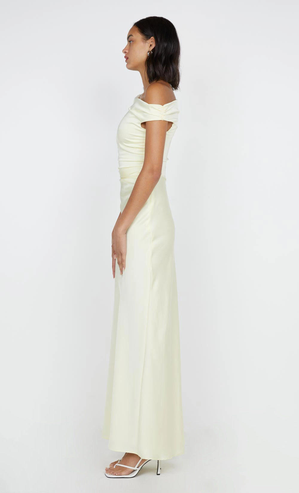 Casual Layers ETERNITY OFF SHOULDER MAXI - ICE YELLOW