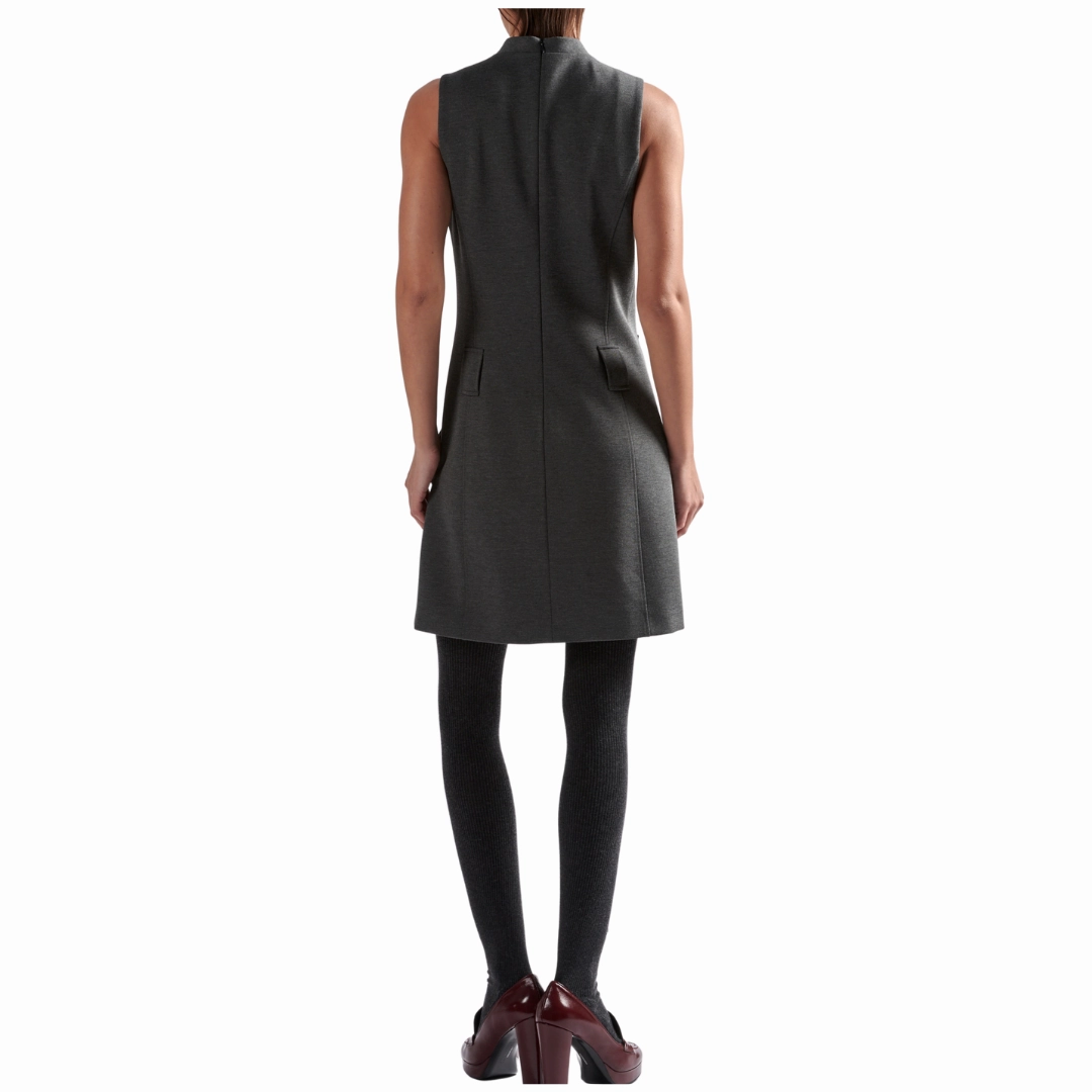 Jersey Pinafore Mini Dress Mature Glam Relaxed Vibe