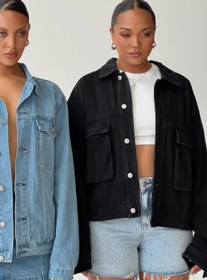 Fashionkova Kier Oversized Jacket Denim Black