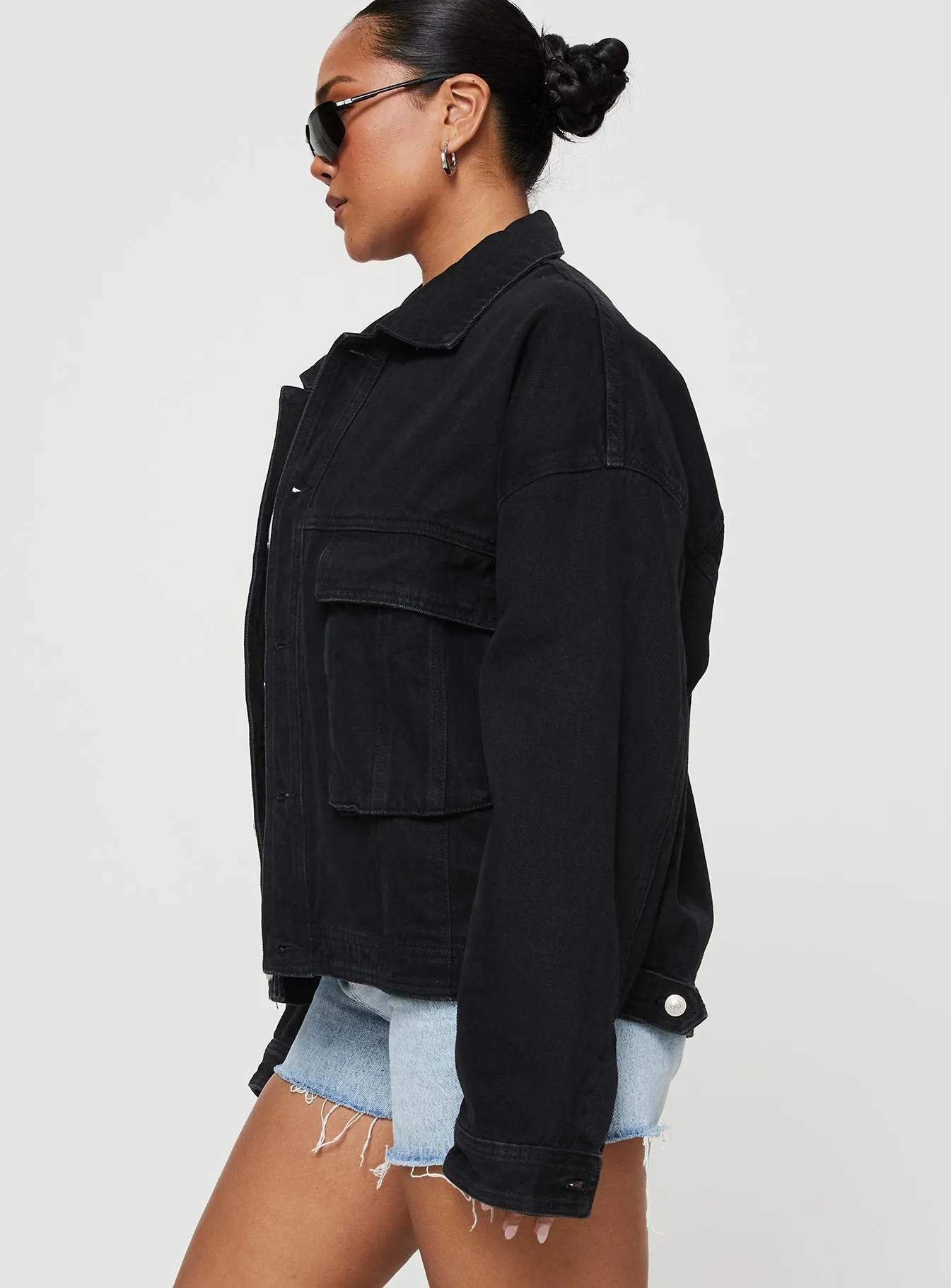 Fashionkova Kier Oversized Jacket Denim Black