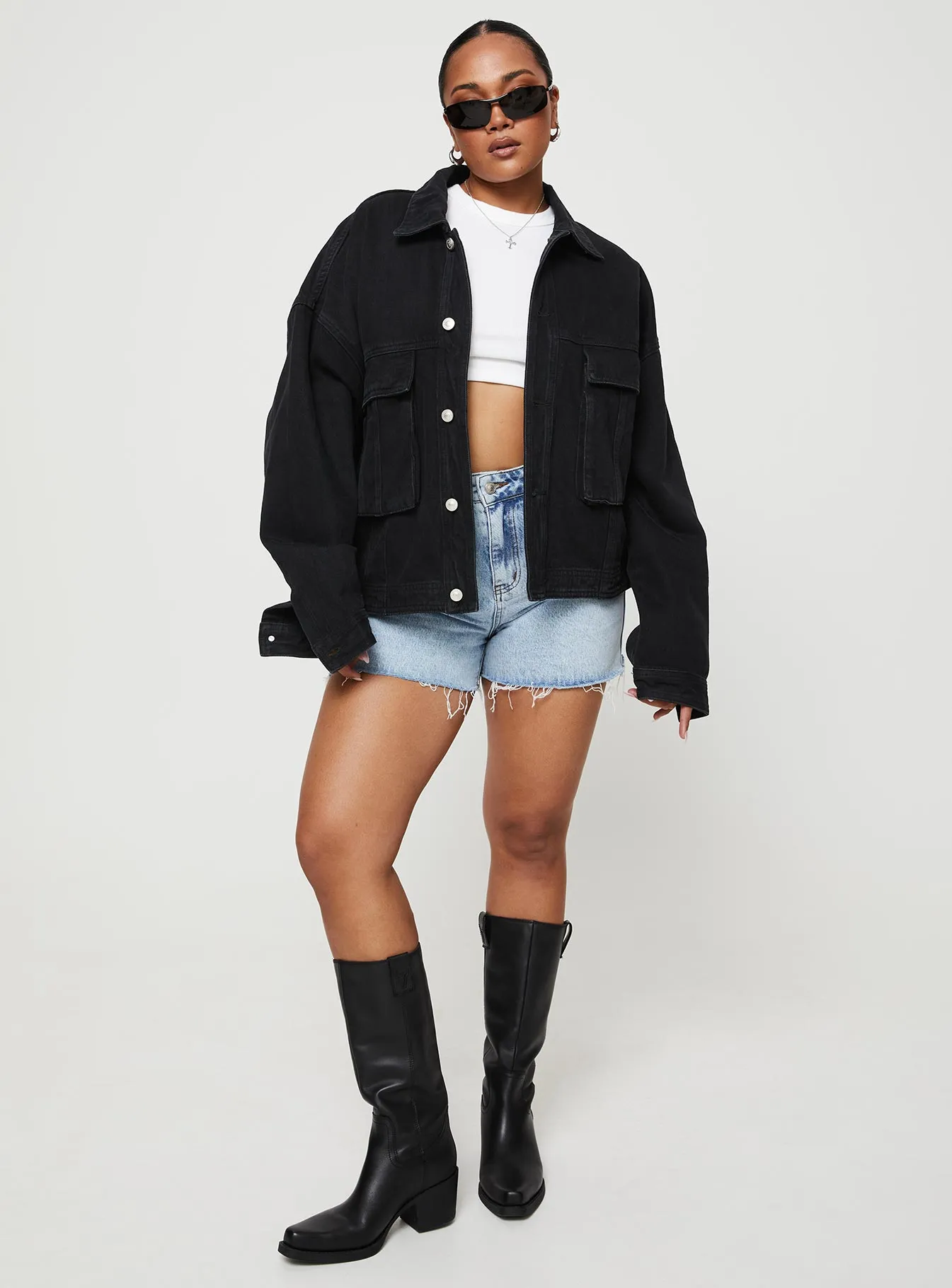 Fashionkova Kier Oversized Jacket Denim Black