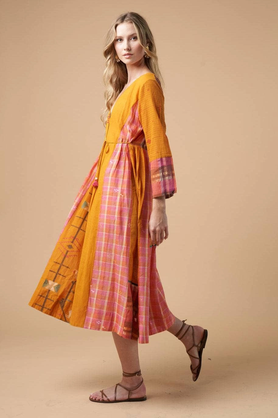 Move Free Fatima Wrap Dress Mustard