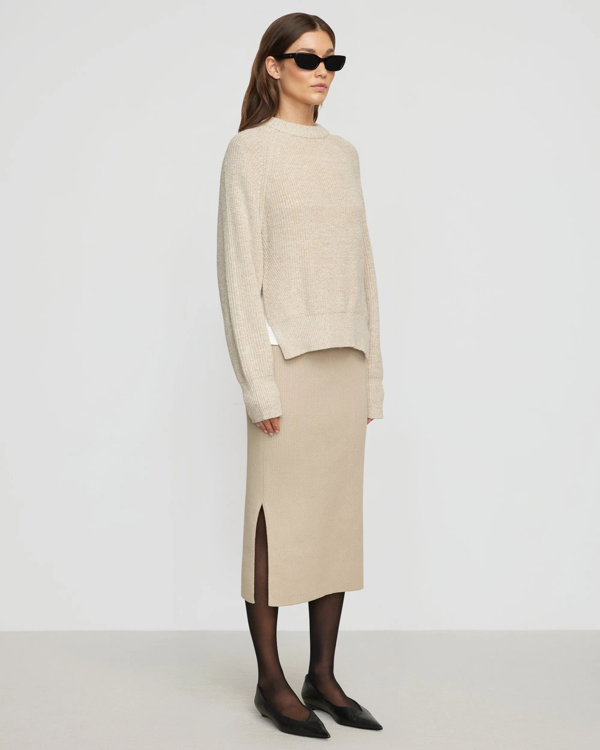 Beach Day Airy Look Faustine Cotton Ribbed Skirt