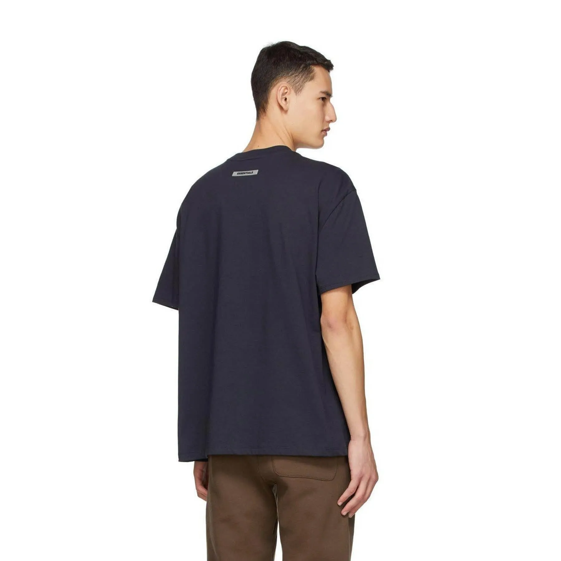 FEAR OF GOD ESSENTIALS x SSENSE Boxy T-Shirt Applique Logo Dark Navy