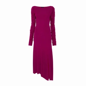 Feather Boatneck Dress Flattering Waist Design Flattering Waist
