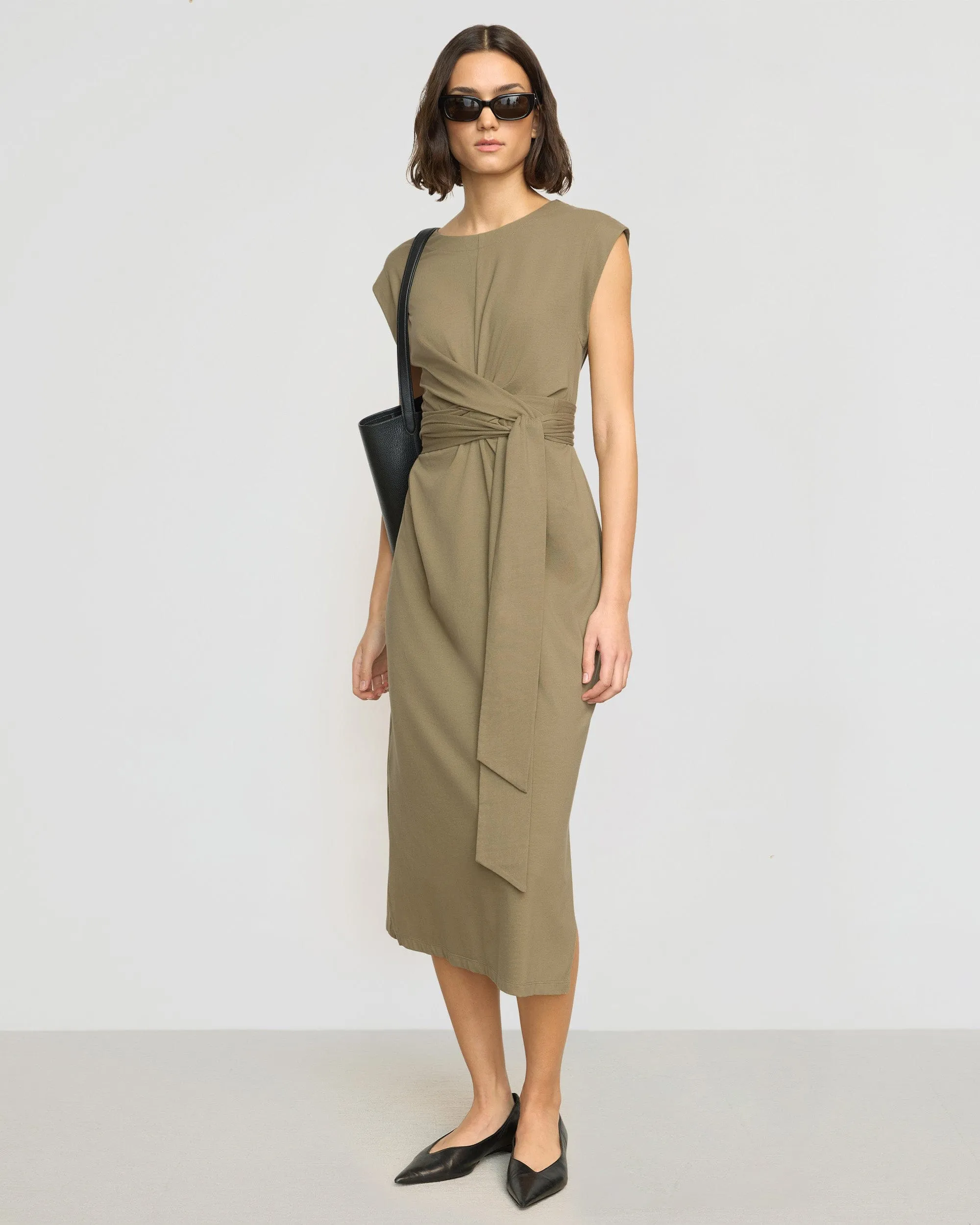 Fei Tie-Front Organic Cotton Dress Smart Silhouette